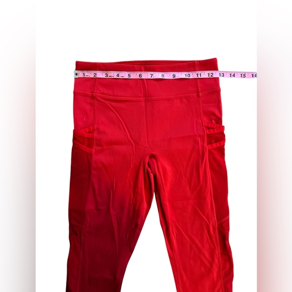 Fabletics Women Athletic High Waisted 7/8 Leggings Red Size S Small Mesh Holiday - Picture 3 of 6
